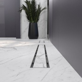 Жолоб водостічний Koller Pool Aqua 70 см з решіткою Duo під плитку ABS-пластик/нержавіюча сталь AQLD0700