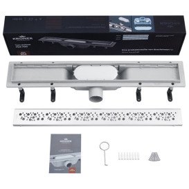 Жолоб водостічний Kroner KRP Harz M70Muster з решіткою 700 мм нержавіюча сталь CV029586