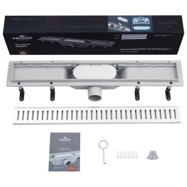 Желоб водосточный Kroner KRP Harz M80Muster с решеткой 800 мм нержавеющая сталь CV029587