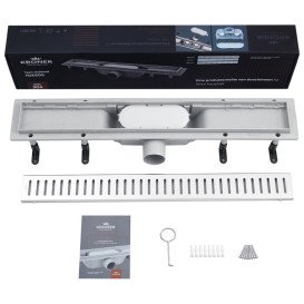 Желоб водосточный Kroner KRP Harz S60Sektion с решеткой 600 мм нержавеющая сталь CV029579