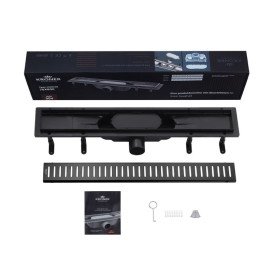 Желоб водосточный Kroner KRP Harz SCH60Schwarz с решеткой 600 мм нержавеющая сталь черный CV029588