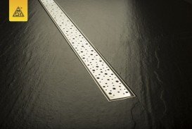 Желоб водосточный МСН 1050 мм с горизонтальным фланцем и матовой решеткой Капли CH 1050/50 DN 1