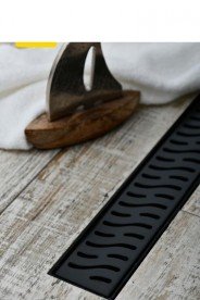 Жолоб водостічний МСН 350 мм з горизонтальним фланцем і чорної гратами Гармонія CH 350 H C