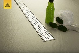 Желоб водосточный МСН 750 мм с горизонтальным фланцем и матовой решеткой Бейзик CH 750/S40 BN 1