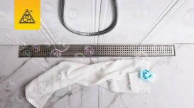 Желоб водосточный МСН 750 мм с вертикальным фланцем и матовой решеткой Бейзик CH 750 BN 3