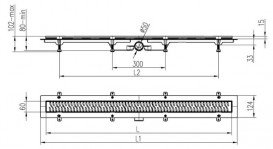 Жолоб водостічний МСН 850 мм з горизонтальним фланцем і матовою гратами Бейзік CH 850/50 BN 1