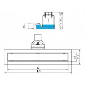 Жолоб водостічний МСН 850 мм з горизонтальним фланцем і матовою гратами Медіум CH N 850 M 1