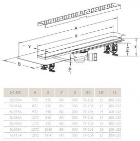 Жолоб водостічний Radaway 1150 мм нержавіюча сталь 5L115A