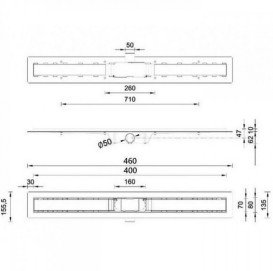 Жолоб водостічний Styron з решіткою Basic 400 мм нержавіюча сталь STY-B-40