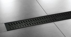 Желоб водосточный Styron с решеткой Harmony 500 мм нержавеющая сталь черный STY-H-50-FF