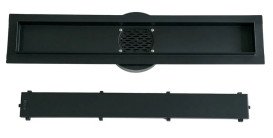 Желоб водосточный VBI Fort 2 в 1 с решеткой 100 см нержавеющая сталь черный VBI-060110BL