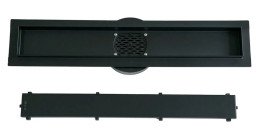 Желоб водосточный VBI Fort 2 в 1 с решеткой 90 см нержавеющая сталь черный VBI-060109BL