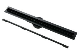 Желоб водосточный VBI Fort Slim с решеткой 100 см нержавеющая сталь черный VBI-060210BL