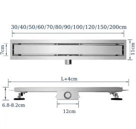 Жолоб водостічний VBI Kent 2 в 1 з решіткою 80 см нержавіюча сталь хром VBI-060308CH
