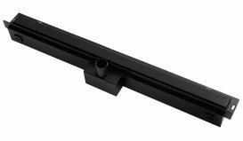 Желоб водосточный VBI Kent Wall 2 в 1 с решеткой 70 см нержавеющая сталь черный VBI-060407BL