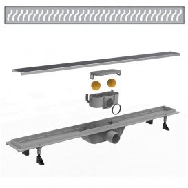 Желоб водосточный Volle 80 см с решеткой волна нержавеющая сталь 90-22-803