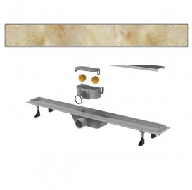 Желоб водосточный Volle 80 см с решеткой под плитку нержавеющая сталь 90-22-801