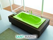 зелена акрилова ванна
