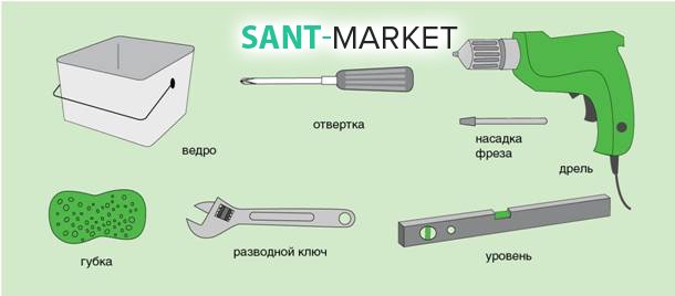необходимы инвентарь для установки смесителя