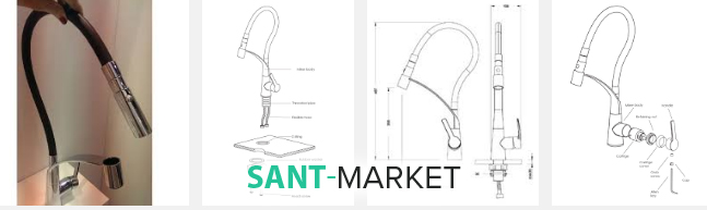 Смеситель кухонный Imprese Boa с гибким изливом
