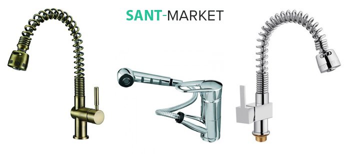 кухонні змішувачі з гнучким виливом