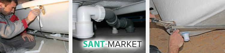 монтаж ванны, сифон